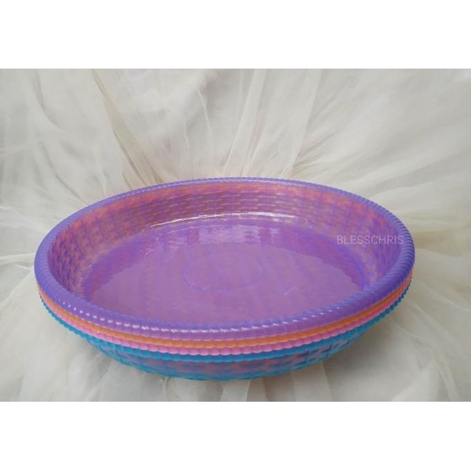 NAMPAN SAJI PLASTIK TRANSPARAN BULAT diameter 30cm