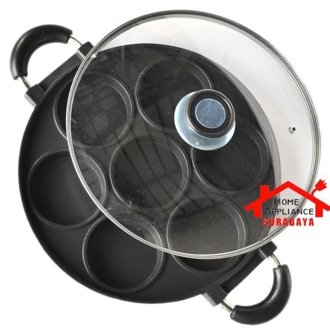 Cetakan Kue Lumpur Martabak Mini 7 Lubang Datar Anti Lengket Q2 8506