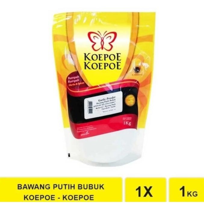 

Bawang putih bubuk koepoe koepoe/garlic powder pouch 1 kg / kupu kupu