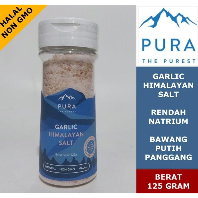 

PURA Garlic Himalayan Salt NON GMO 125g