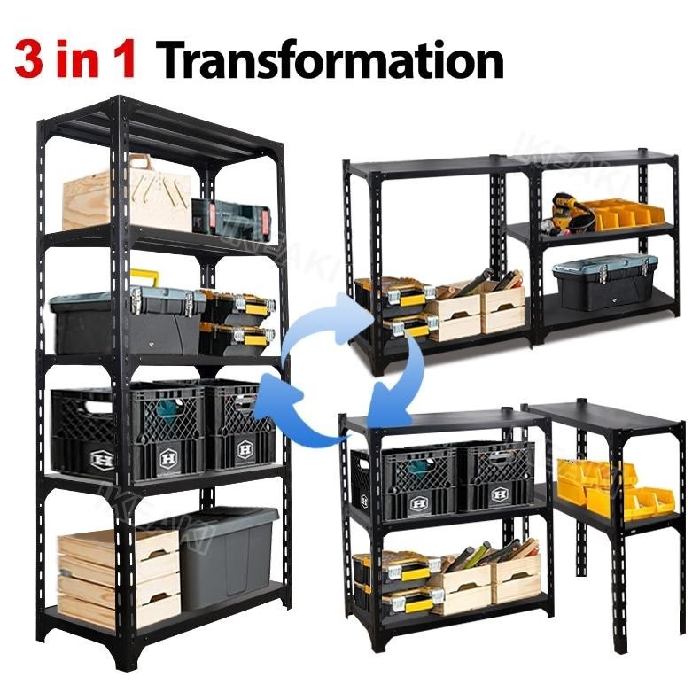 Serbaguna Rak Besi Susun Rak Besi Siku 3/4/5/6 Susun Rak Toko Warung Supermarket Stainless Steel Rak