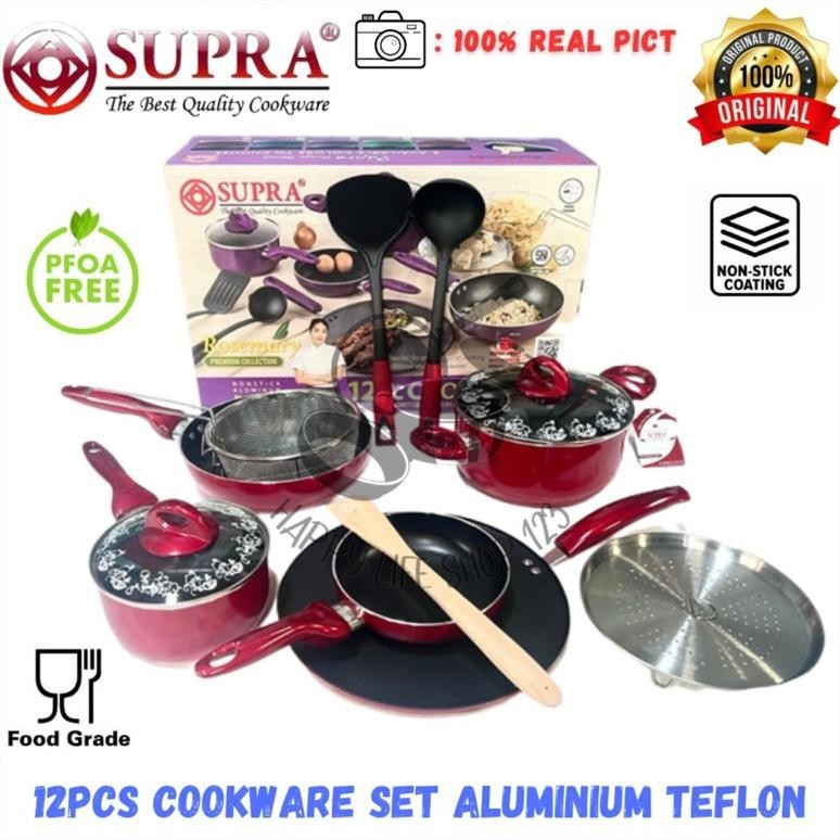 Panci Set Supra 12pcs / Panci Cookware Set Aluminium 12pcs