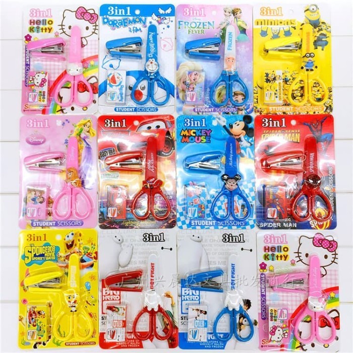 

Set Alat Tulis Unik / Stationary Set Gunting & Staples Isi 3 Item