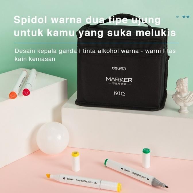 

Deli Color Marker With Bag Spidol Warna Dengan Tas 30/40/60/80 70807