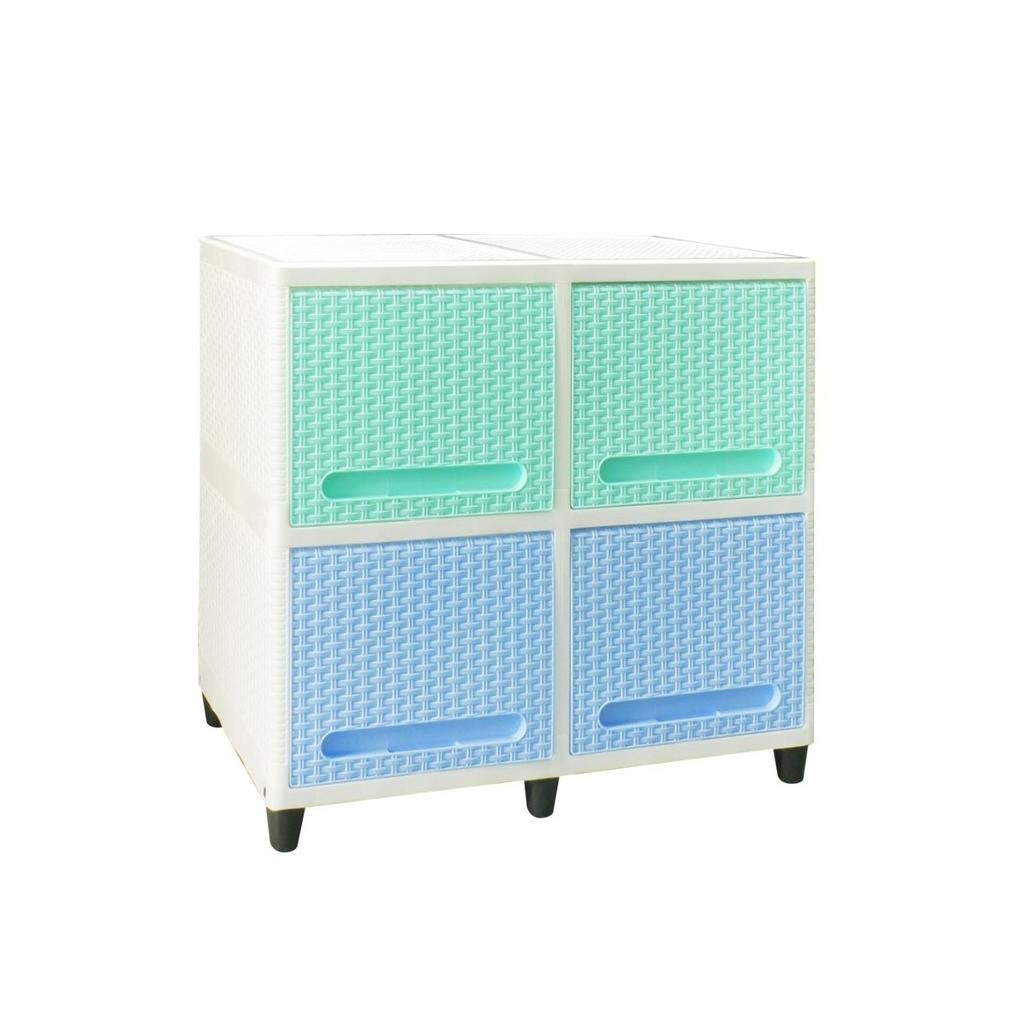 DFG LEMARI PLASTIK DOUBLE CLUB FLIP 4 PINTU RAK SERBAGUNA MEJA TV KECIL RAK BUKU TERLARIS