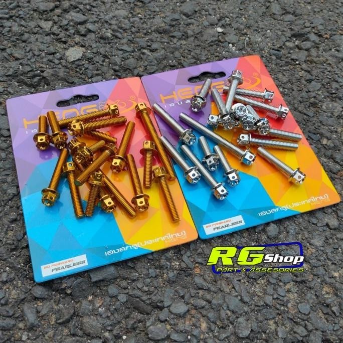 Baut Probolt Stainless Flower Bak/Blok Mesin Rx King/Rxz Heng Thailand