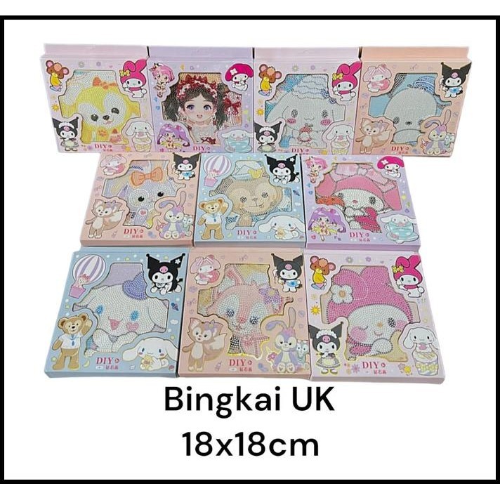 

TERMURAH STIKER DIAMOND DIY PAINTING SANRIO EDITION + BINGKAI 18CM X 18CM CUTE