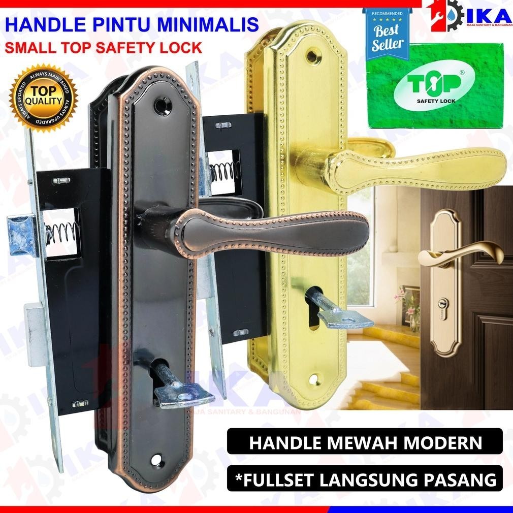 BR - Kunci Pintu Rumah Kecil Kumplit 1 Set | 15cm | Gagang Handle Kunci Pintu Kamar Stainless Termur