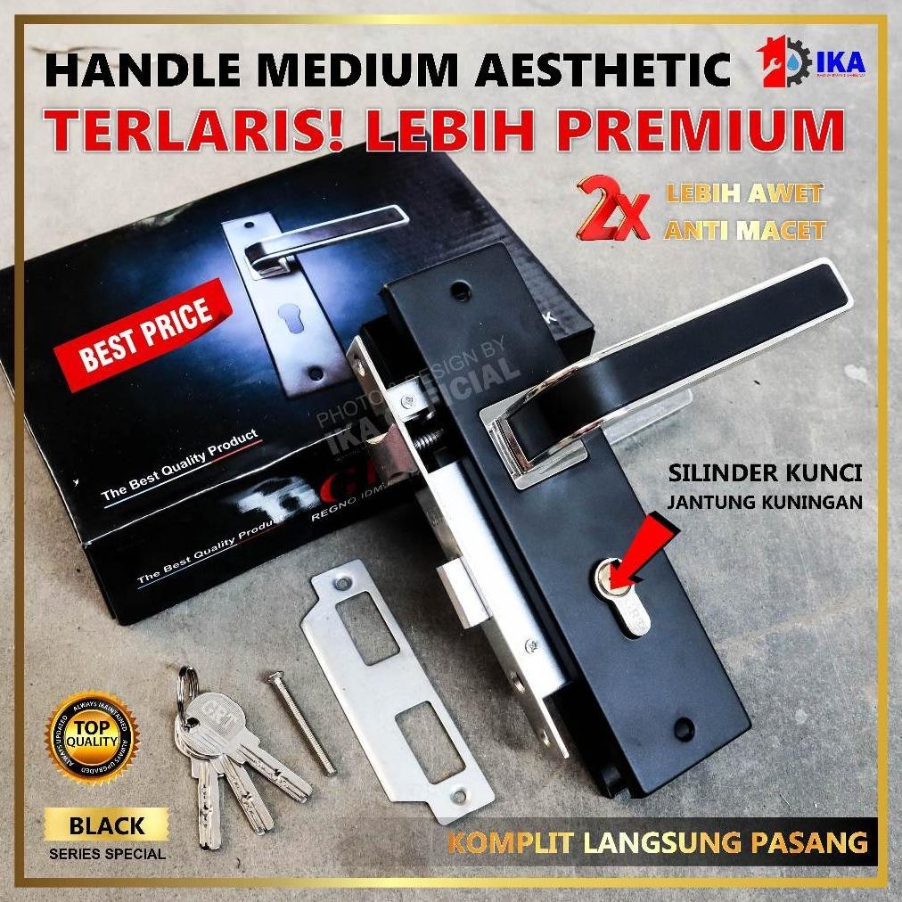 BR - Kunci Pintu Sedang Tanggung BLACK SERIES / Handle Pintu Medium BLACK SERIES Handle Pintu Ukuran