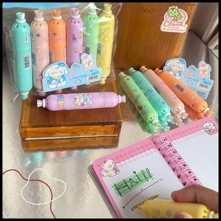 

TERMURAH HIGHLIGHTER SET BENTUK SOSIS STATIONARY LUCU UNIK WARNA WARNI CFC !!!!!