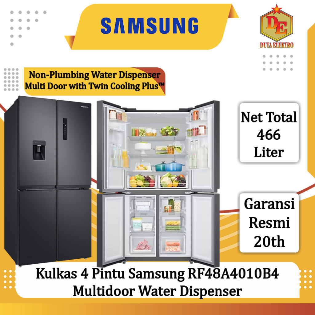 Kulkas 4 Pintu Samsung RF 48 A4010B4 Multidoor Water Dispenser