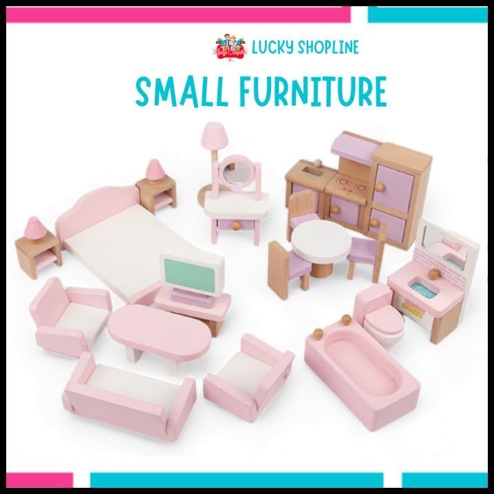 TERBARU MAINAN RUMAH BONEKA SMALL FURNITURE WOODEN KIDS TOYS DOLL HOUSE BARBIE !!!!!!!