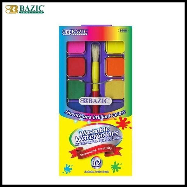 

GRATIS ONGKIR BAZIC WASHABLE WATERCOLORS 12 CAT AIR KERING 12WARNA !!!!