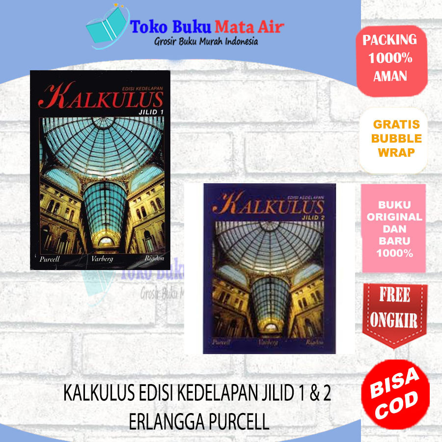 ORIGINAL PAKET KALKULUS EDISI KEDELAPAN JILID 1 & 2 ERLANGGA PURCELL