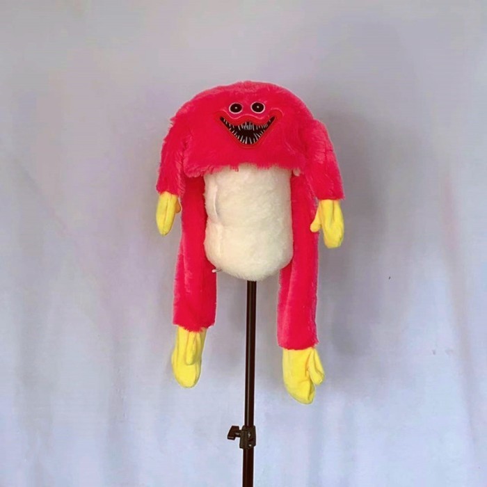 Topi Plush Kartun Huggy Wuggy Dengan Telinga Dapat Bergerak
