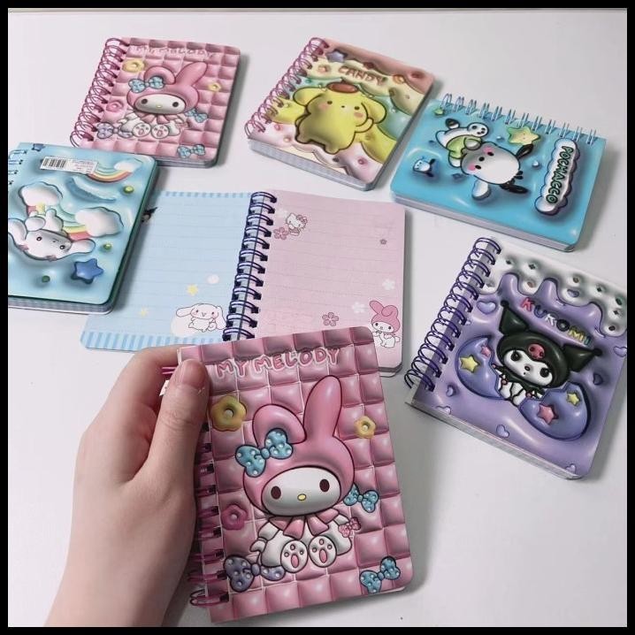 

TERMURAH BUKU DIARY COIL A7 SAMPUL KARAKTER 3D SANRIO KUROMI PURIN POCHA HK MELODY CINAMOROL 70 HALAMAN FULL WARNA !!!