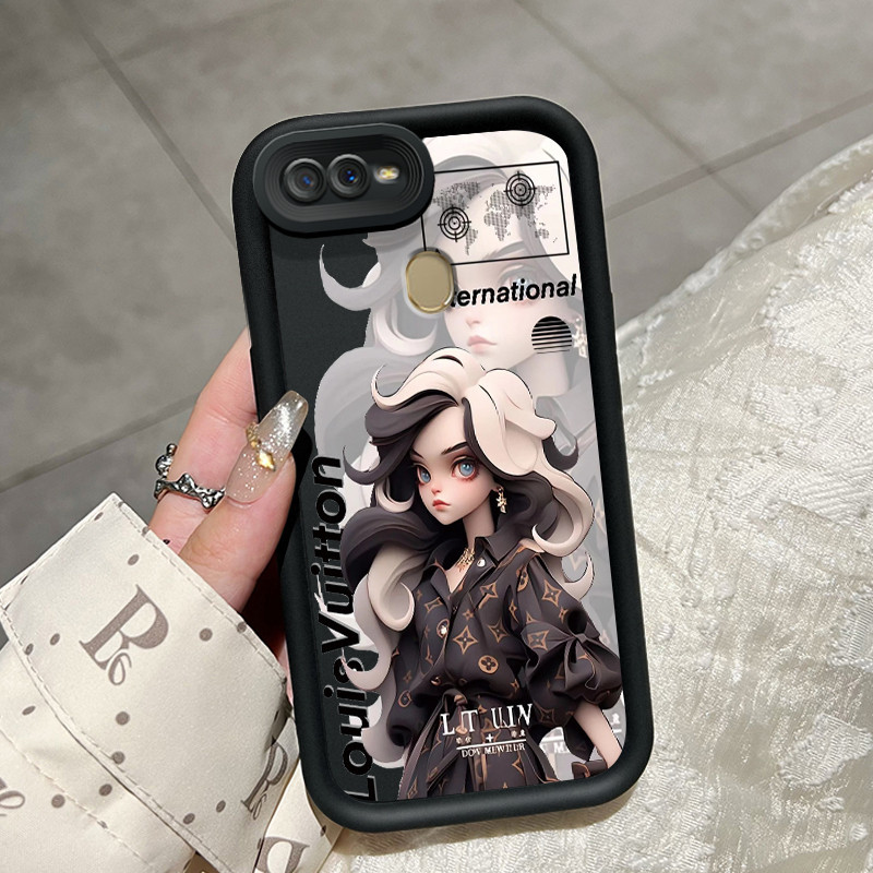 Casing Hp OPPO A7 OPPO A5s OPPO A12 OPPO A12S A11k Case silikon kasingg HP pola Gadis cantik Casing 