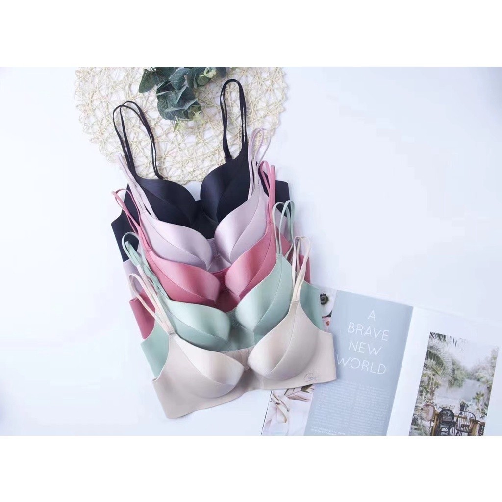 C301 GY BRA Push Up Bra Motif Polos Deep V  Size 34 36 38 Bahan Kualitas Premium Serat Kapas Spandek