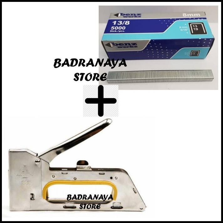 

TERMURAH STAPLER TEMBAK CEKREKAN PENGOKOT HEKTER GUN TACKER STAPLES SOFA & JOK !!!