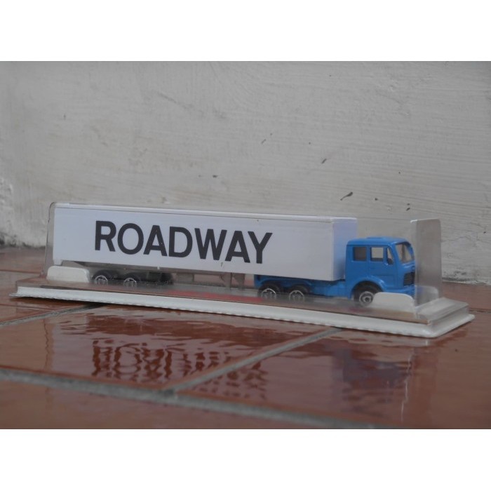 [DNY] Majorette 1:100 Truck Mercedes Roadway Container Trailer Blue White