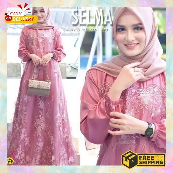 Gamis Bridresmaid Dress Modern Baju Muslimah Bruklat Premium Gamis Brukat Tile Termurah Gmis Muslim 