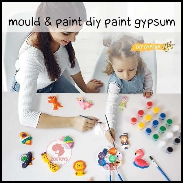 

GRATIS ONGKIR ZOETOYS MOULD & PAINT DIY PAINT GYPSUM | STARTER KIT MELUKIS PATUNG !!!!