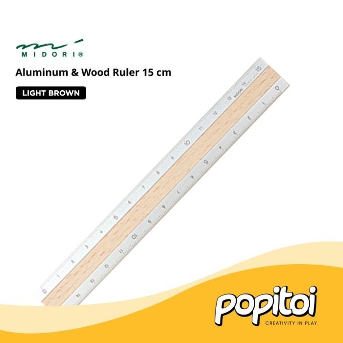 

Andma MIDORI Aluminum & Wood Ruler 15 cm Penggaris Aluminium Kayu Japan