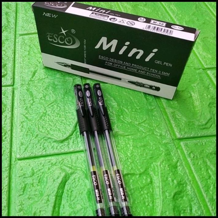 

BEST DEAL 1 PACK PULPEN GEL ESCO HITAM PENA PEN JEL BOXI ISI 12PCS GROSIR !