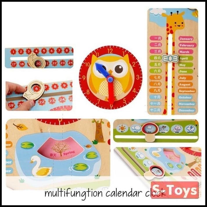 

GRATIS ONGKIR MAINAN EDUKASI ANAK JAM KAYU KALENDAR MULTI FUNCTION / CALENDAR CLOCK !!!!
