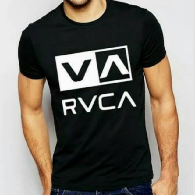 Kaos T Shirt Pria Rvca Hitam .