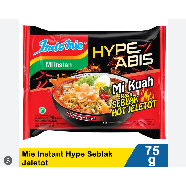 

Mie Indomie Seblak Hot Jeletot Original