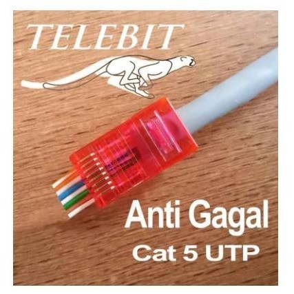 connector rj 45 Cat 5e Telebit Anti Gagal