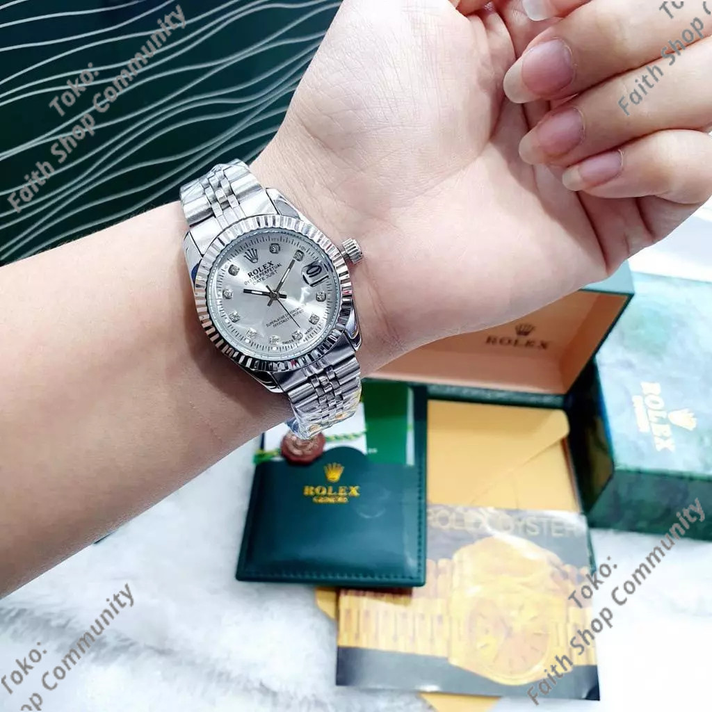 Best Seller Best.. Jam Wanita Rolek | Jam Tangan Cewe Rolex Mini | Jam Paket Komplit Box Rolex Origi