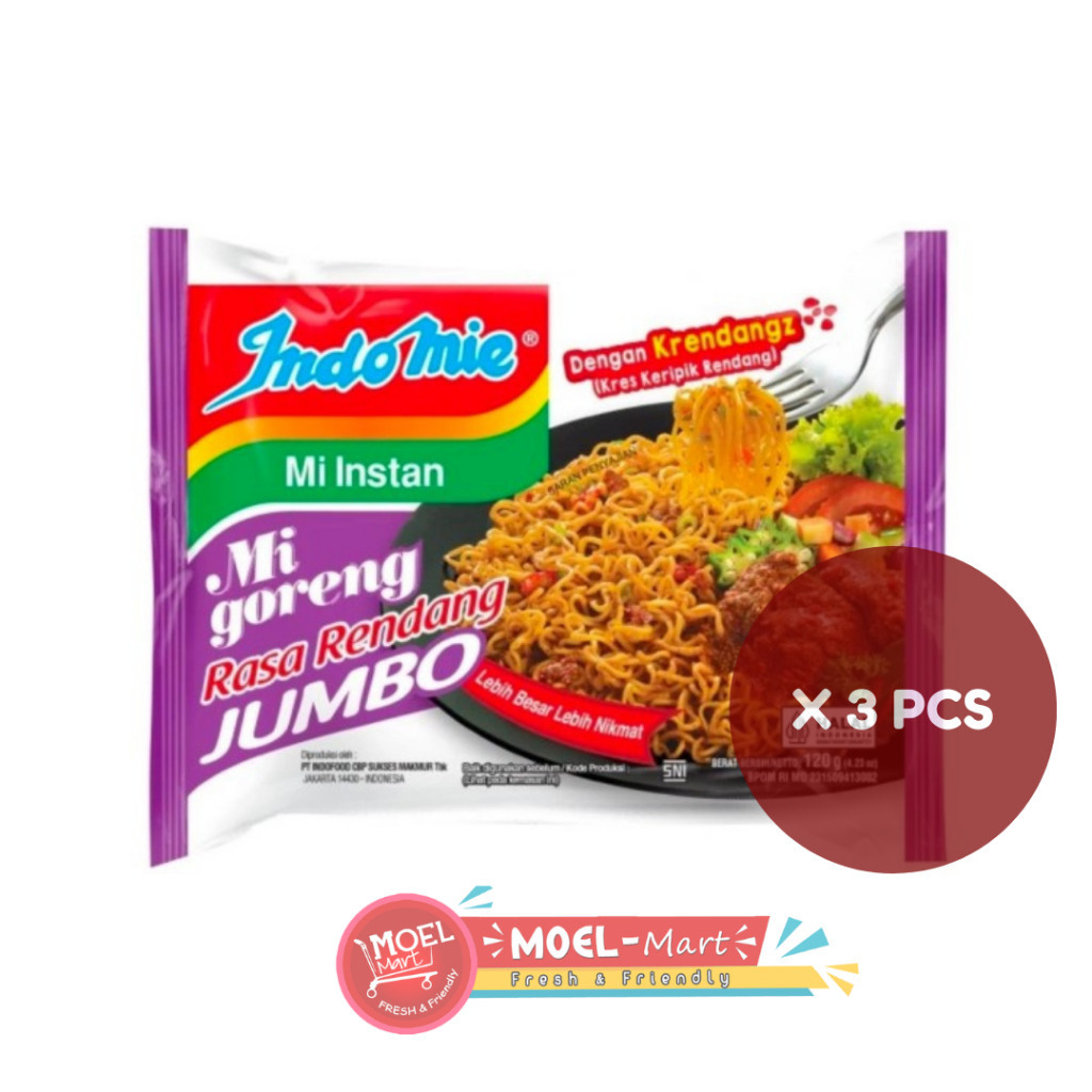 

INDOMIE GORENG RENDANG JUMBO 3 Pcs x 120GR