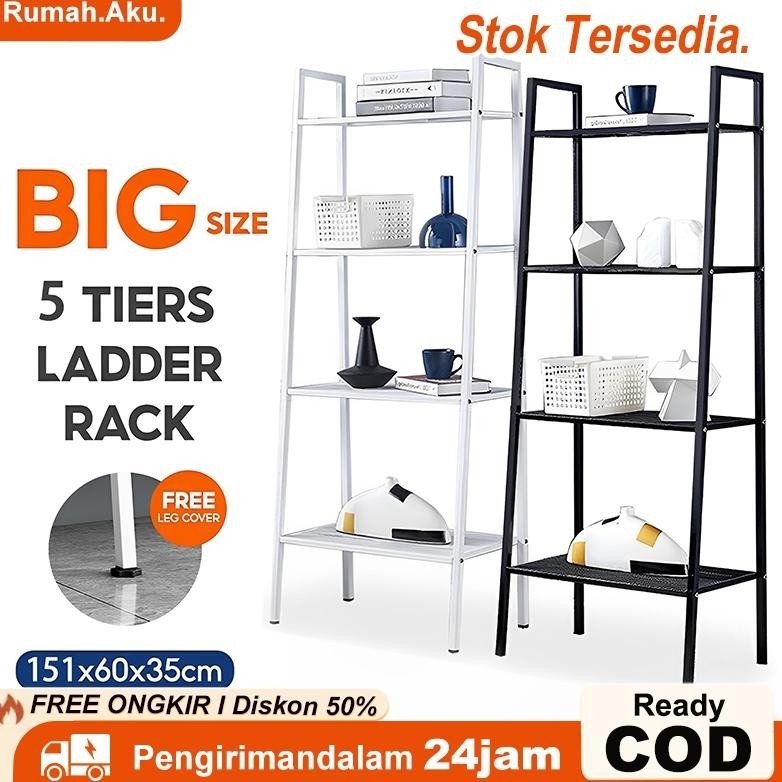 Rak Susun Besi Rak Layer Besi Lerberg Seri Msf 4 & 5 Tingkat/Rak Buku Dekorasi Ruang Tamu Serbaguna/