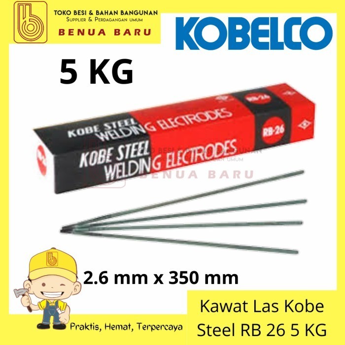 Kawat Las RB 26 KOBE STEEL 2.6 mm 5 KG / Kawat Las Listrik 5 KG