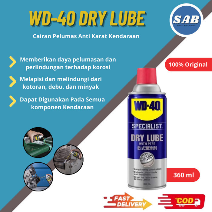 Pelumas Anti Karat WD 40 Dry Lube WD40 Melindungi Rantai Motor Sepeda