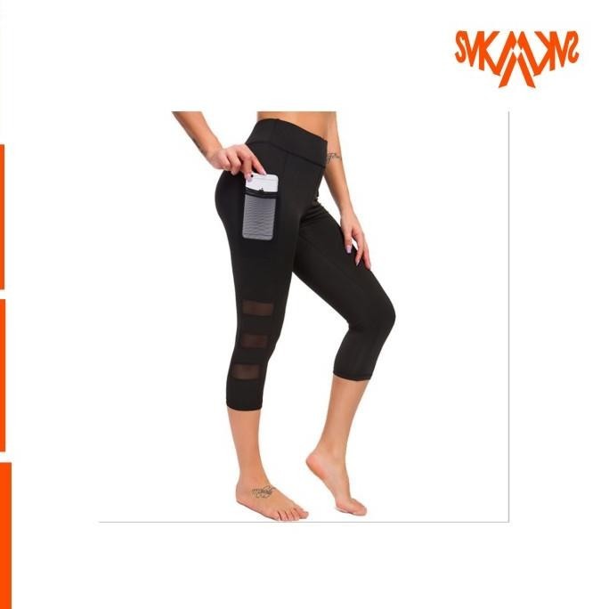 Celana Legging Sport 3/4 Wanita Import Bahan Premium ada Kantong