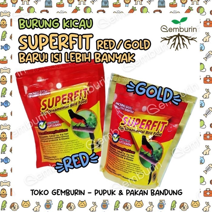 Superfit Gold / Red Original Pur Pakan Voer High Protein Burung Kicau Murai Anis Cililin Kacer Cible