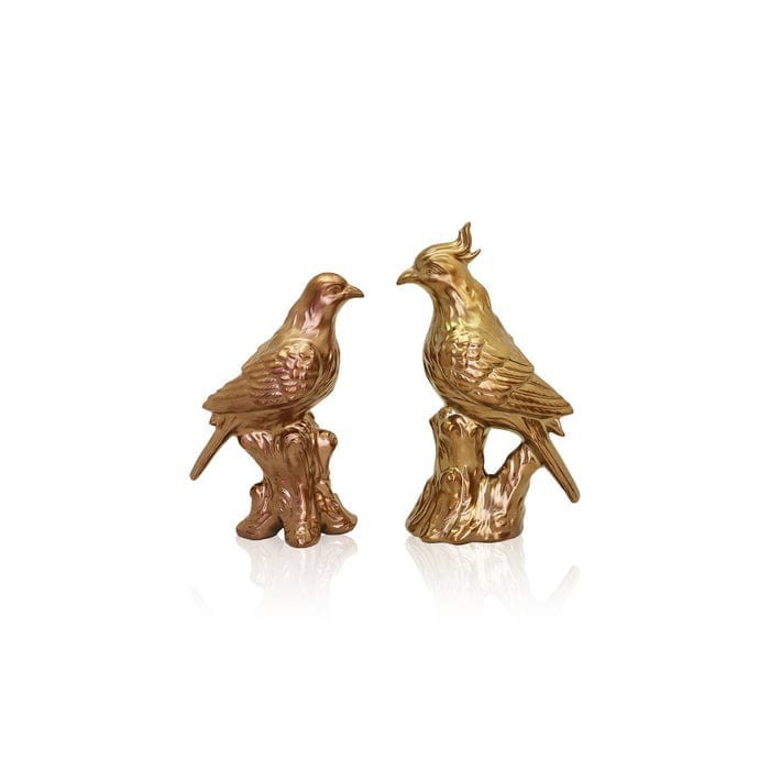 VINOTI LIVING VALLE BIRDS ROSE GOLD FIGURINE