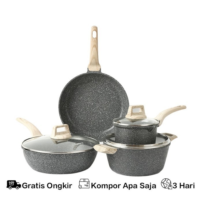 Greblon Germany Panci Wajan Granite Diecast Wok Pan