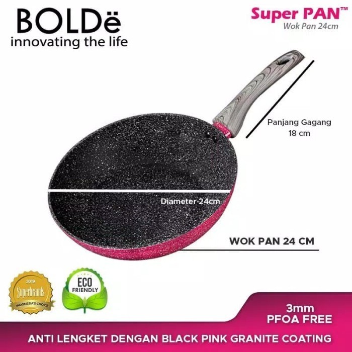 Pan Bolde Granite Series Wok (Wajan) 24 Cm Pan