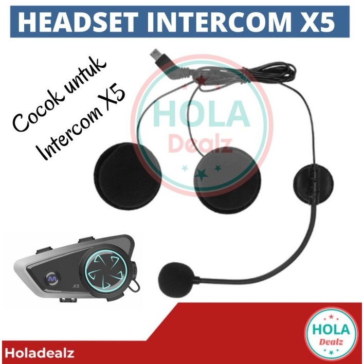 Part Speaker Intercom X5 Retouch Bluetooth Helm Headset Intercom X5