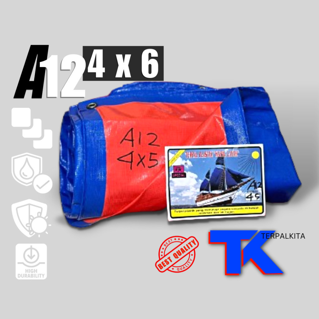 Terpal Tebal Plastik A12 Ukuran 4x6 meter untuk Atap Tenda Korea Tahan Panas dan Air