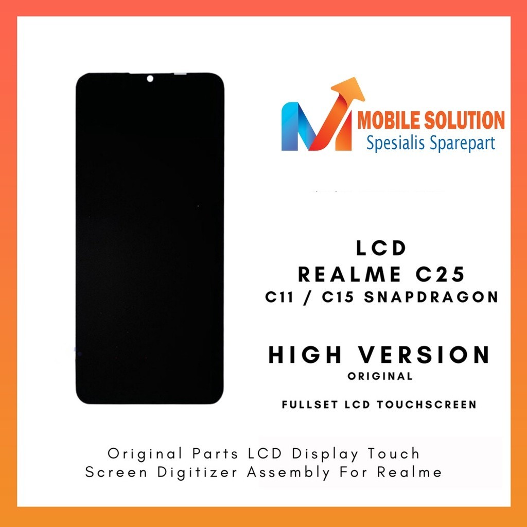 Grosir LCD Realme C25 / LCD Realme C11 / LCD Realme C15 Qualcomm Fullset Touchscreen +Packing Bubble
