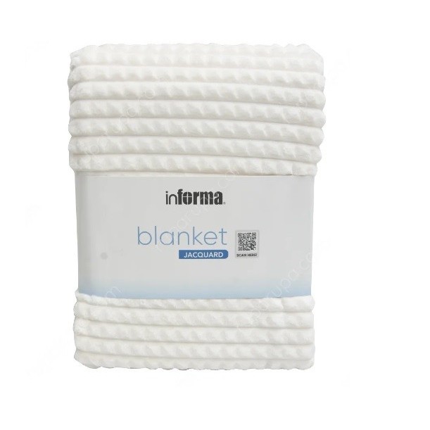 Informa Selimut Laine Waffle Blanket Jaquard Putih Ivory