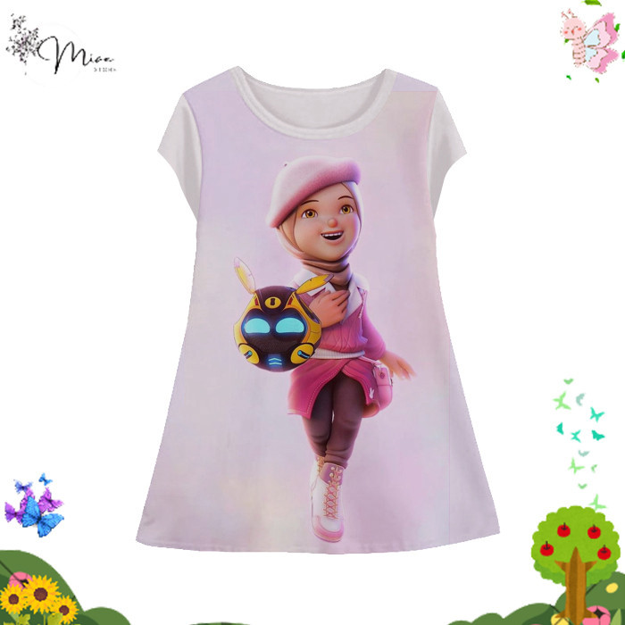 Dress Anak Perempuan Yaya Boboiboy perempuan v7 Tunik Anak Wanita Kartun Anime Karakter Yaya Boboibo