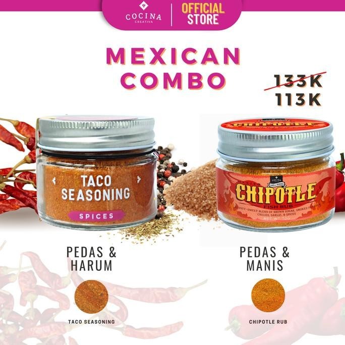 

Mexican Combo / Taco Seasoning & Chipotle Rub - Bumbu Masak