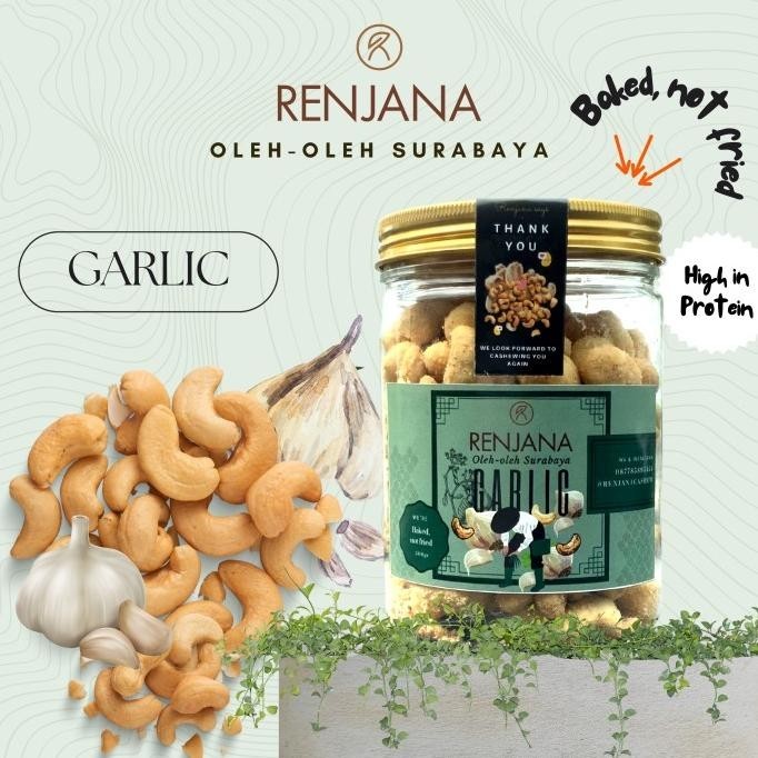 

Renjana Coated Cashew - Kacang Mente Mete Mede | Original Garlic