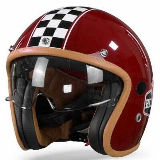 Heltons Flag Carbon Burgundy | Helm Retro Vintage | Helm Vespa Retro